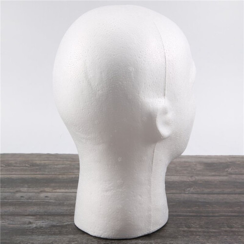 Parrucca maschile Display cosmetologia Mannequin  Stand Model Foam bianca 1