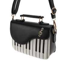 Black new fashion hit color piano printing handbag sweet wind fresh shoulder diagonal portable Small Bag