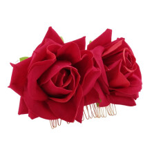 Rose Flower Hair Clip Slide Flamenco Dancer Pin Flower Brooch Lady Hair Styling Clip Hair Accessories