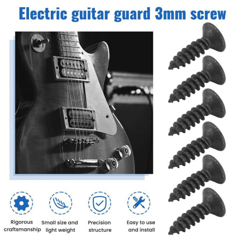 50Pcs Pickguard Screws 3MM for  Strat Style Guitar(black) 1