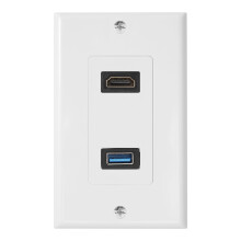 1X 2- +USB 3.0 Hona VäGgpanel Panel Uttag UttagsföRläNgare Vit