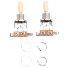 Metric 3 Way Short Straight Guitar Pickup Selector Toggle  Knob For   Lp  Electric Guitar Parts, Silver & beige(Pack Of 2)
