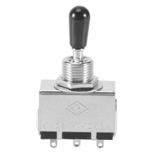 1Pc Guitar 3 Way Toggle , Metal Enclosed 3 Way Selector With Black Tip Knob Replacement Part For Lp Style Electric Guitar