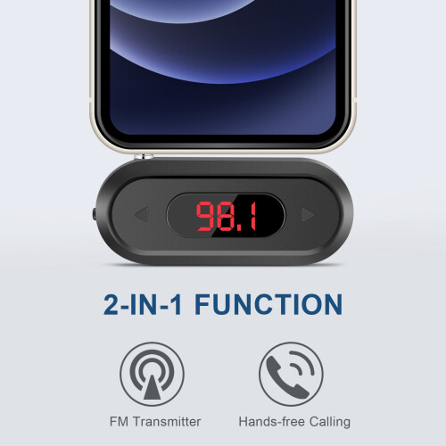 Universal FM Transmitter Wireless Audio Adapter with 3.5mm Jack for  for  IOS Android Car Speaker 1