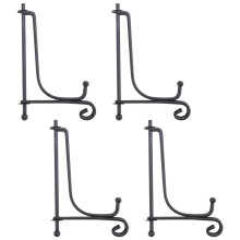 (4 pack)Iron Display Stand, Black Iron Easel Plate Display Photo Holder Stand, Displays Picture Frames, Cookbooks, Decorative Plates, Tablets and Art