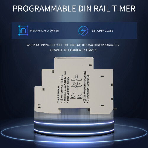 SUL180a 15 Minutes Mechanical Timer 24 Hours Programmable Din Rail Timer   Relay Measurement Analysis Instruments New 2