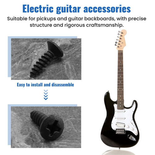 50Pcs Pickguard Screws 3MM for  Strat Style Guitar(black) 2