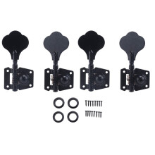 4Pcs Guitar Tuning Pegs Electric Bass Tuner Peg Guitar Open Gear Tuning Pegs Machine Heads for Jazz Bass Guitar Black