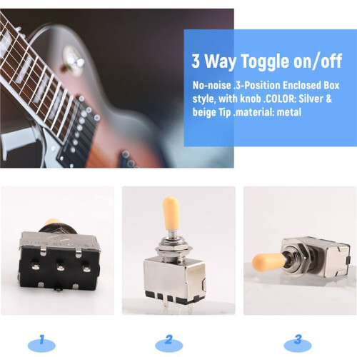 Solid Knob Shaft Box Style for  Sg 3 Way Pickup Selector Toggle , beige Tip 1