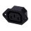 AC 250V 10A IEC 320 C13 Panel Mount Plug Connector Socket Black 4