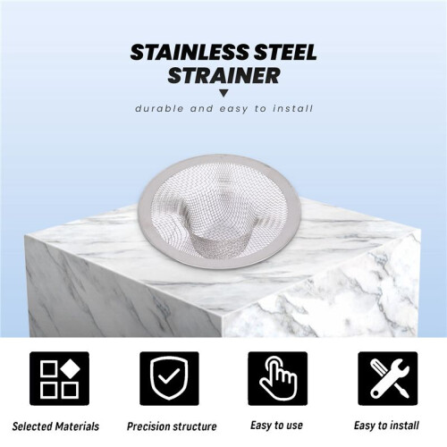 Stainless Steel Drainer Basin Filter Mesh Sink Strainer 3.5 Inch Top Diameter 2