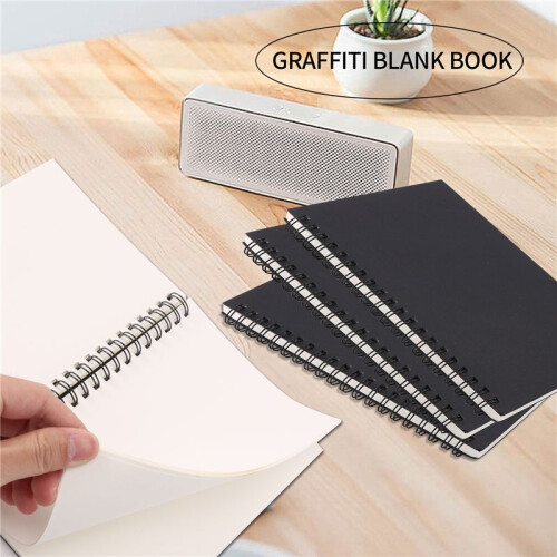 Retro  Coil Sketch Sketchbooks Blank Notebook  Notebook Cancelleria Per La Scuola (Bianca E Nero) 1