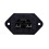 AC 250V 10A IEC 320 C13 Panel Mount Plug Connector Socket Black 3