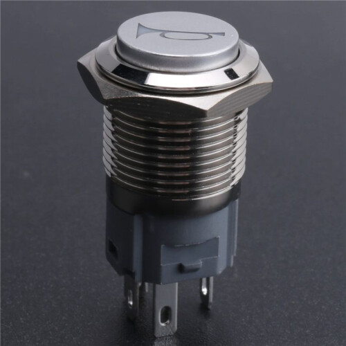 12V 16mm Car LED Light Momentary Horn Button Metal  Push Button 1