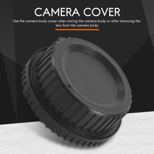 Black Plastic Camera Body Cover + Rear Lens Cap for  Digital SLR 1