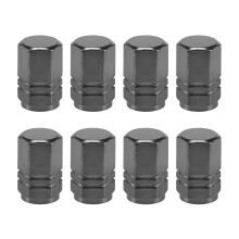 8 Pieces Tire Stem Valve Caps Wheel Valve Covers Car Dustproof Tire Cap, Hexagon Shape Titanium Gray