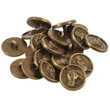 20Pcs Boutons en Alliage de Zinc TêTe de Cheval Sculpté Rond Bronze Ton 15Mm (5/8 Pouces) Dia.