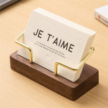 Business Card Holder Organizer Office Desk Display Stand Memo Counter Accessories Tabletop Shelf Home,Black Walnut Color