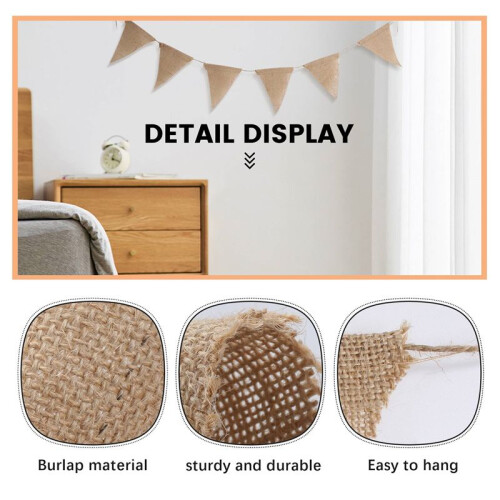 3,7 M Rustik Jute Hessian Burlap Spets Bunting Shabby Chic BröLlopsbanner 2