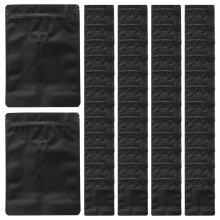 50PZ Matt Alluminio Caffè Valvola un Chiusura Lampo Verticale Sacchetto di Alluminio Coffee Bean One-Way Scarico Bag Valve Packaging Bag 250G Nero