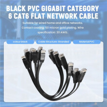 6 St 1 Fot Platt InternetnäTverkskabel Solid Cat6 High Speed Patch Lan-TråD med Snagless Rj45-Kontakter