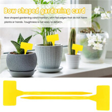Gardens Planting Tools 50 Pcs Bonsai Plastic Plant Labels Garden Labels T-Type Upturned Garden Tags Markers Nursery Upturned Yellow