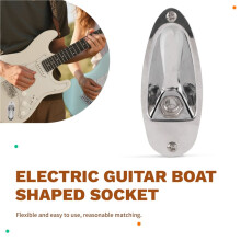 1Pcs Boat Guitar Jack 1/4 Inch Input Output Jack Plate Socket 6.35mm Chrome Silver for FD Strat Style Guitar Parts