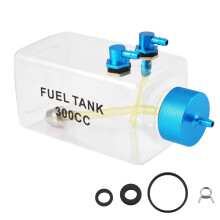Bränsletank Bensin Transparent Plastflaska 300CC CNC för RC Gas- och Nitroflygplan