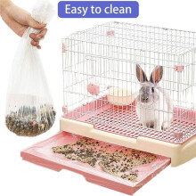 50 Pcs Disposable Rabbit Cage Liner, Clear Plastic Bunny Cage Liner Bag Universal Toilet Film for Bunny Guinea