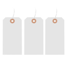 125 Pcs Hang Tags with Reinforced Eyelet and Wire, Pre-Attached Wire Cardboard for Labeling Price 4 3/4 X 2 3/8 Inch