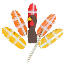 Houten Kalkoen Planter Sticks, Thanksgiving Decoraties voor Outdoor Tuin Boerderijen Patio Plantenbakken Thanksgiving Decoraties
