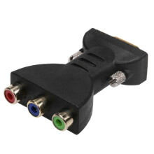 3 RCA RGB Female to HD 15-Pin VGA Style Component Video Jack Adapter Conventer
