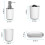 4 Pcs Plastic Bathroom Accessory Set,Bath Toilet Brush Accessories Set with Toothbrush Holder,Toothbrush Cup(White) 2