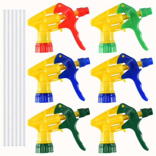 6 Pcs Heavy Duty Chemical Resistant Trigger Sprayer Spray Bottle Nozzle