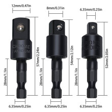 6Pcs Right Angle Drill Attachment Set with 105 Angle Drill Adapter and Impact Grade Socket Adapter