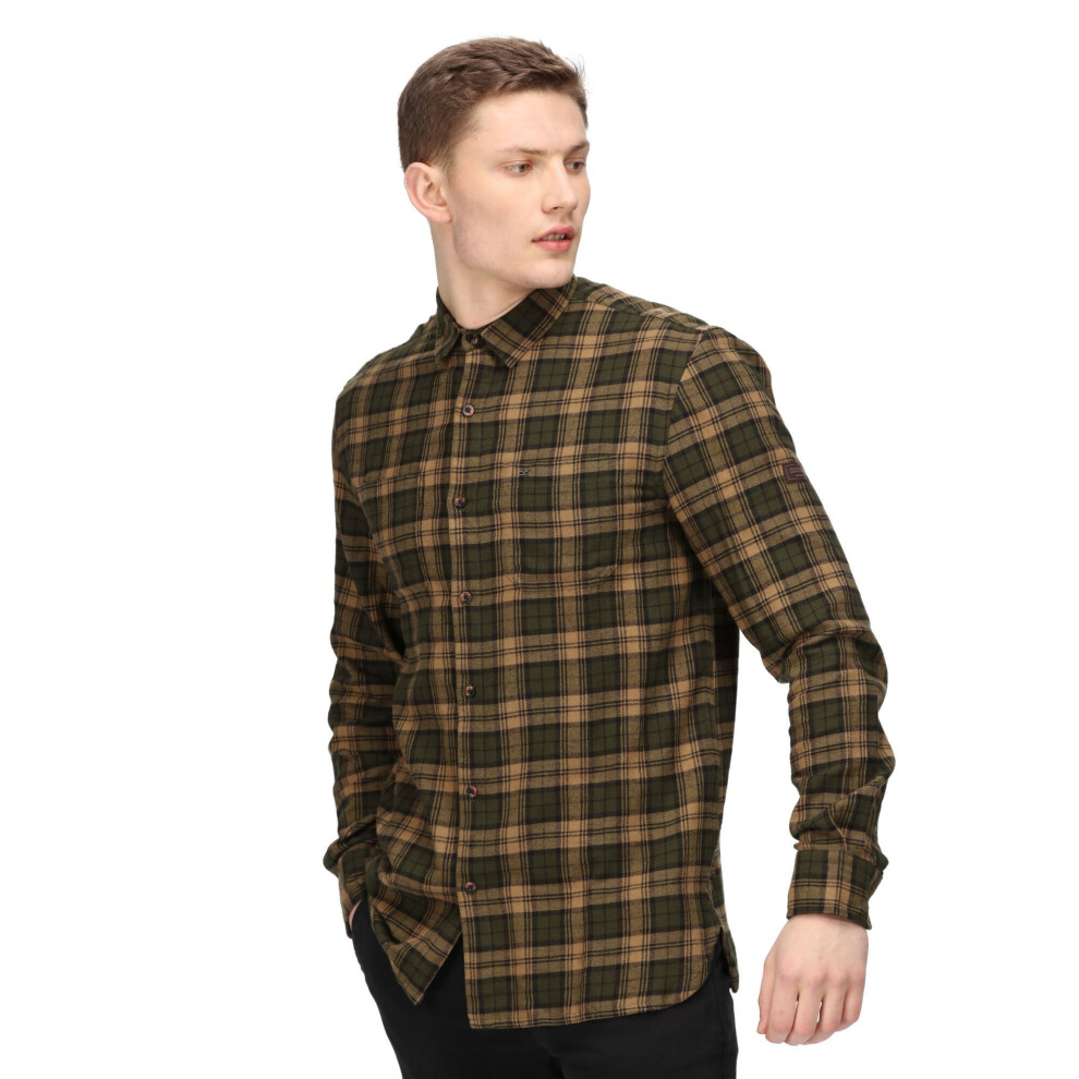 Regatta (M, Dark Khaki) Mens Lance Checked Shirt