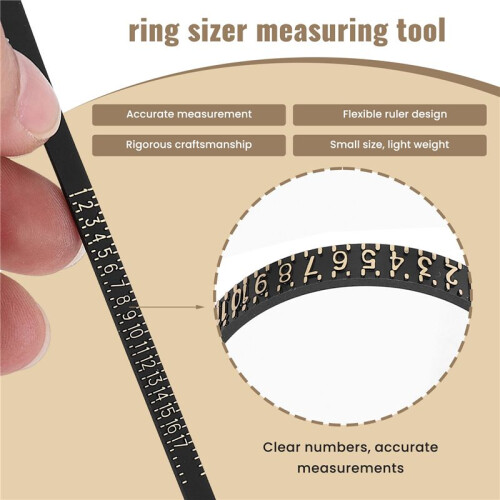 Size Tool Kit Finger Size Measuring Tool with Jewel Polishing Cloth