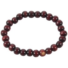 Buddhist Bracciale Da Polso Con Cordino Elastico Perline In Legno Marrone Scuro Per Unisex