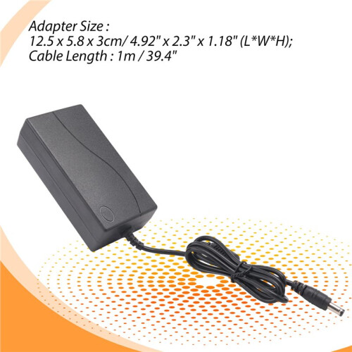 Input AC 100-240V 50/60Hz Output  12V 4A Power Adapter Black 2
