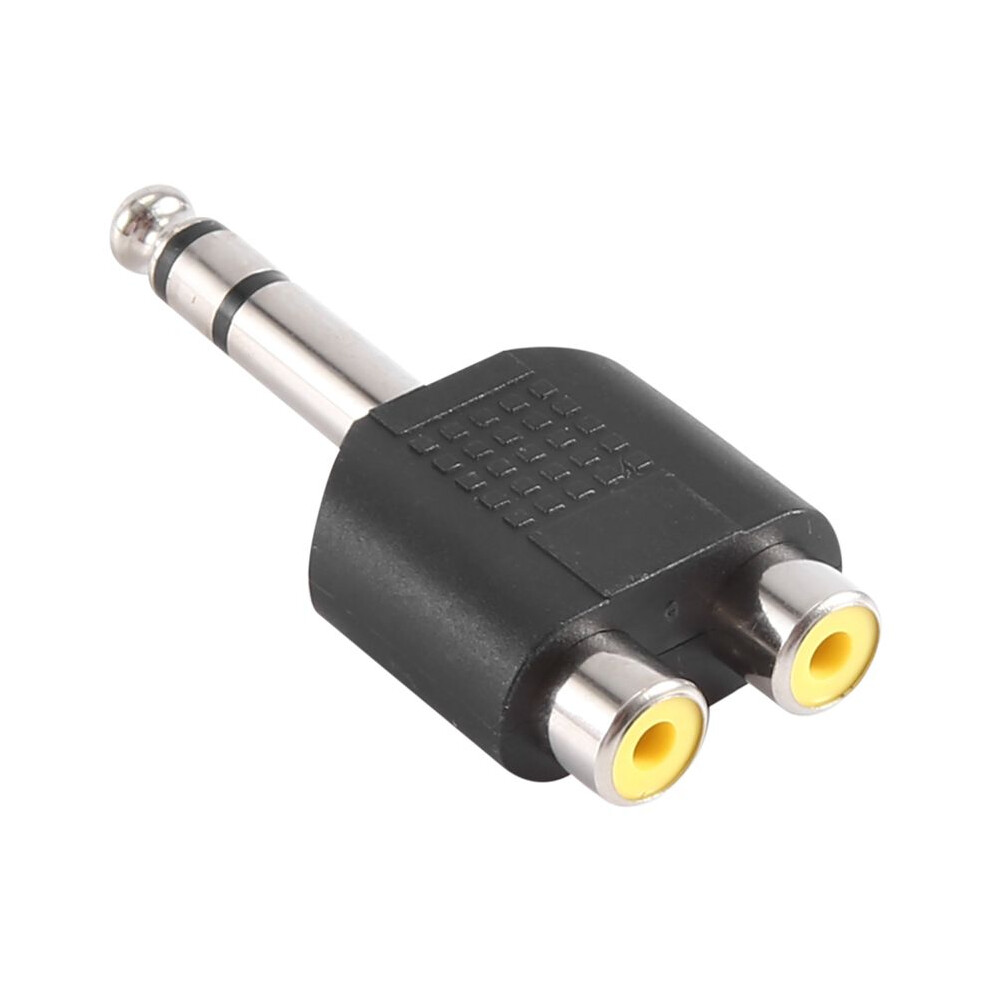 Semoic 6.35Mm 1/4 Inch Male Stereo To 2 Dual Rca Female Y Splitter Audio Adapter Converter