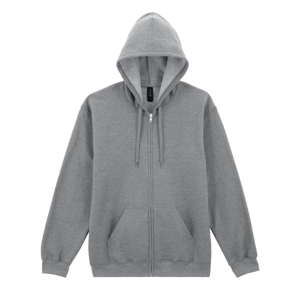 Gildan (M, Sports ) Mens Softstyle Midweight Full Zip Hoodie Grey