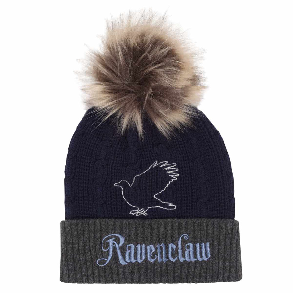 Harry Potter Ravenclaw Pom Pom Beanie Grey