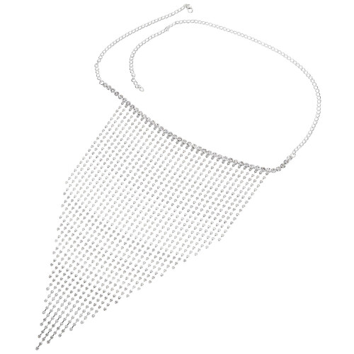 2Stk Silberne Gesichtskette Mit Quasten Für Frauen
