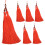 6Stk Flöten Dekoanhänger Quasten Rot Polyester Accessoires 1