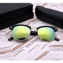 (Green)Retro Mode Damen Halbrahmen Flash verspiegelte Gläser Club Vintage Sonnenbrille Meister