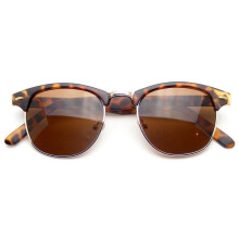 (Brown)Retro Mode Damen Halbrahmen Flash verspiegelte Gläser Club Vintage Master Sonnenbrille