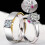 Couples 2pcs Zircon Ring Hand Jewelry Silver Adjustable Alloy Size Material 9