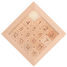 3Stk Kinder Schiebepuzzle Holz Lernspielzeug Khaki Farbe