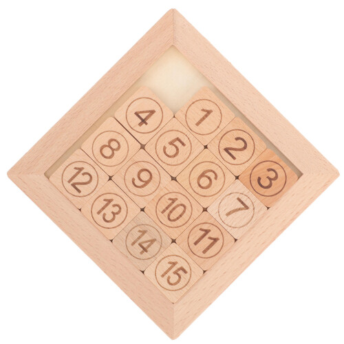 3Stk Kinder Schiebepuzzle Holz Lernspielzeug Khaki Farbe