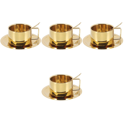 4Sets Goldene Mit Löffel Und Milch 2